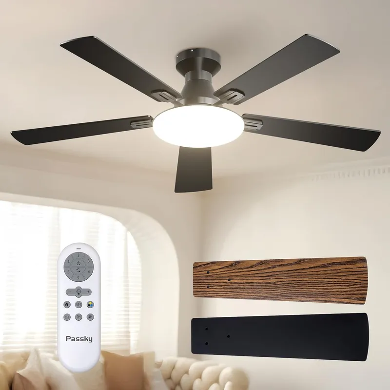 Passky 52 inch Flush Mount Ceiling fan with Remote Control