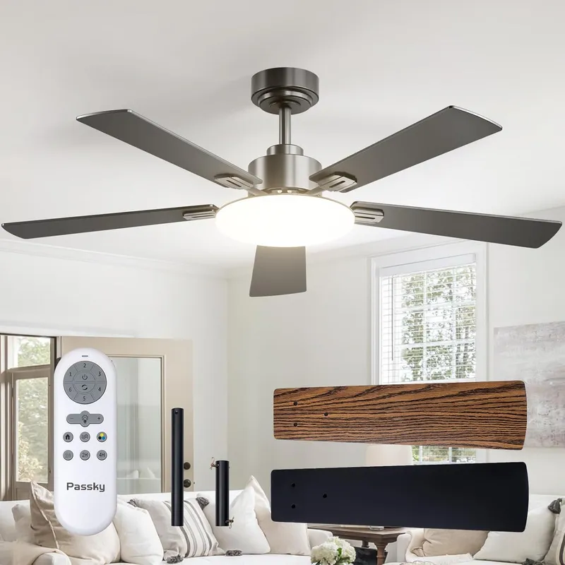 Passky Ceiling Fans with Lights, 52 inch
